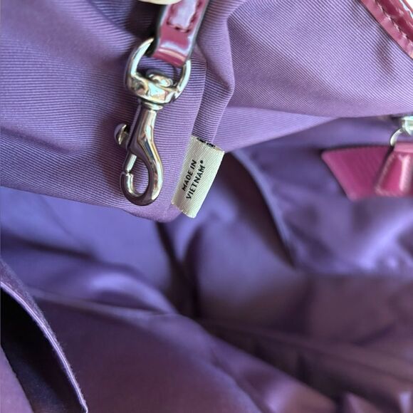 Coach Metro Quilted Leather Chain Tote Bag Cranberry Burgundy Large - Picture 7 of 14